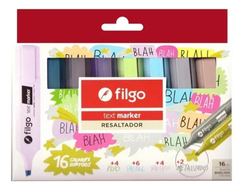 Resaltador Filgo Text Marker Collection X 16