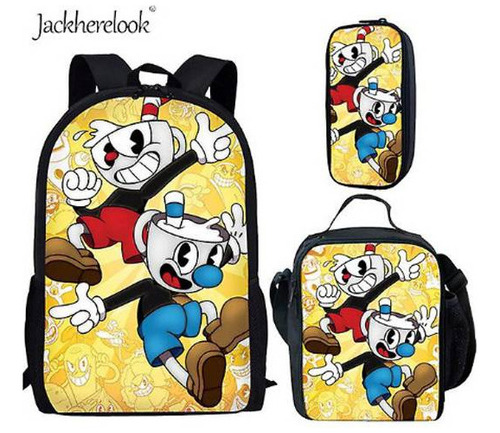 Cuphead Mochila A Tiracolo Bolsa Infantil Estudante Grande