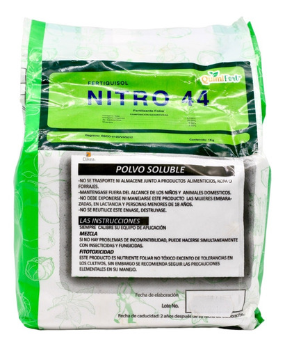 Nitro 44 Fertilizante Foliar Para Cultivo 1 Kg