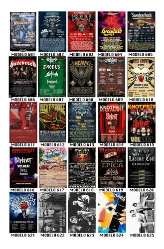 Imagem 6 de 7 de Kit 10 Impressos Fotográficos Show Poster De Bandas De Rock