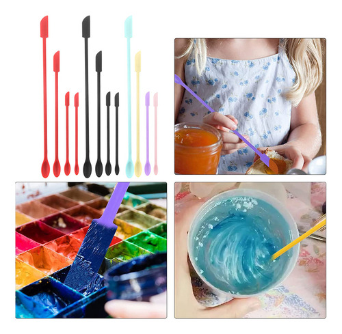 (c) Miniespátula De Maquillaje De Silicona, Juego De Espátul