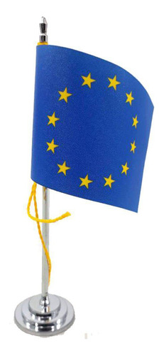 Mini Bandeira De Mesa Comunidade Européia 15 Cm Poliéster