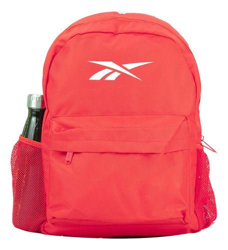 Mochila Reebok Casual Escolar Rojo Backpack Diseño De La Tela Lisa