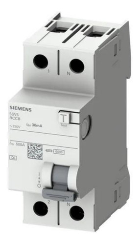 Disyuntor Diferencial Bipolar 2x40a Siemens 30ma 5sv5