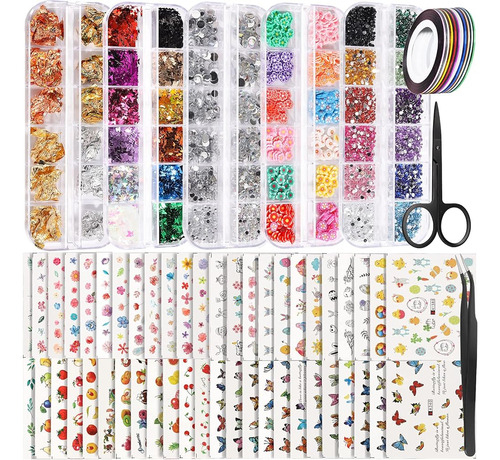 ~? 50 Hojas Nail Art Stickers, Teenitor Nail Art Decoration 