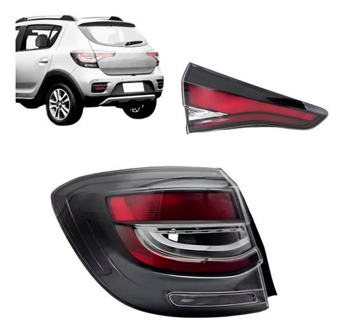 Lanterna Sandero Stepway 2020 21 22 23 2024 Fume Com Led Le