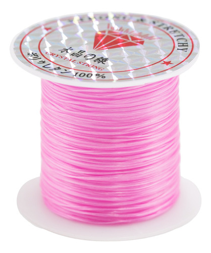 Hilo Elastico Para Pulsera 0.6 Mm C/ Rosado 20 Mtr Aprox 1un