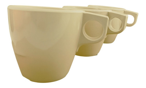 Taza Para Café Tipo Plástico Melamina Beige 227 Ml 6 Piezas