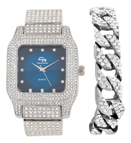 Bling-ed Out Biggie Square Iced Out Reloj De Diamantes De Cr