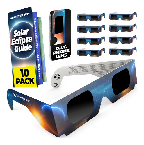 Medical King Gafas De Eclipse Solar Aprobadas , (paquete De.