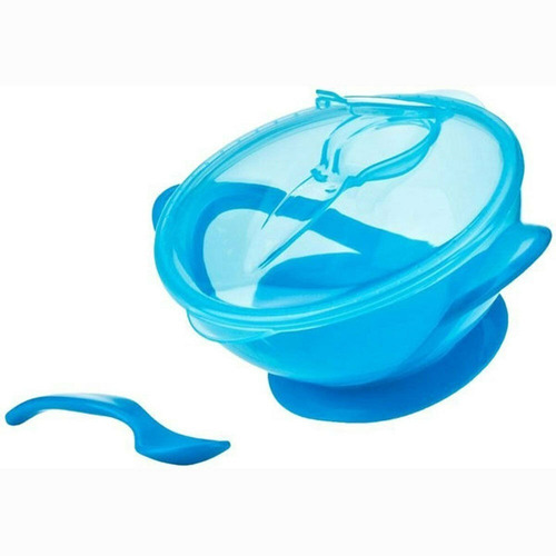 Imagen 7 de 9 de Plato-bowl Para Bebe Nuby Con Sopapa,tapa Y Cuchara Colorido
