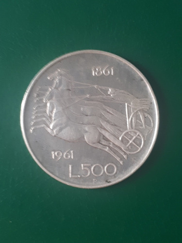 Italia 1961 500 Lira Plata Estado Muy Bueno 