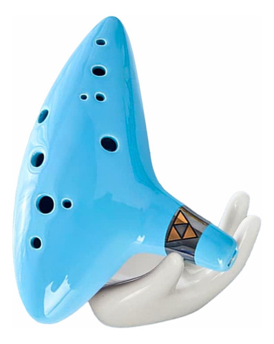 Ocarina Del Tiempo Ceramica Zelda + Base + Funda + Folleto