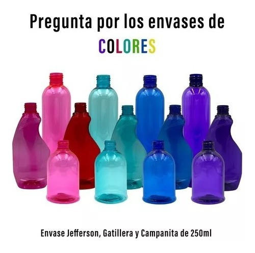 Atomizador 250 Ml Envases De Plastico Colores Pet Spray X 15