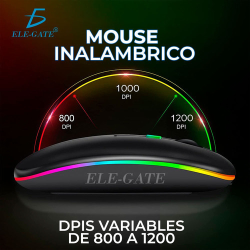 Lote 3pz Mouse Inalámbrico Recargable Rgb 2.4ghz Ele-gate