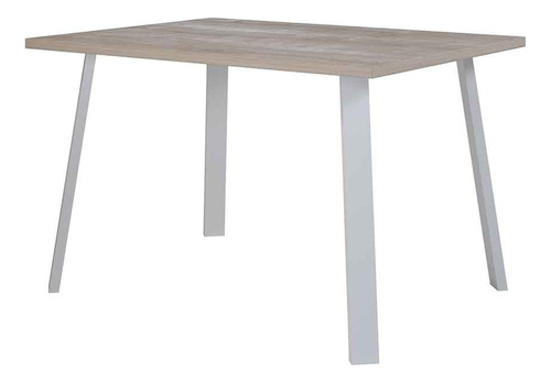 Mesa Comedor Lag Rectangular Con Patas Rectangular Blancas Tapa Blanco Lavado Patas Blanco