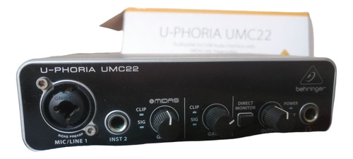 Interfaz Audio Usb Behringer U-phoria Umc202hd Negro Usada!