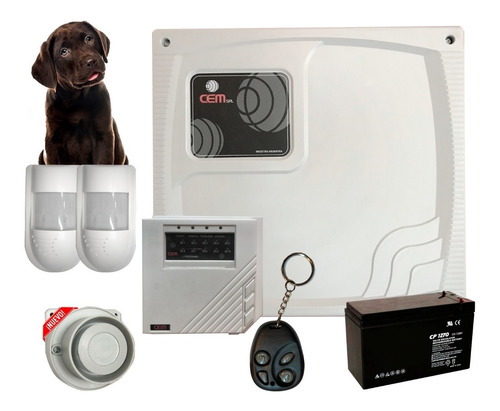 Kit Alarma Hogar 6 Zonas+control+2 Sensor Pet+sirena+batería