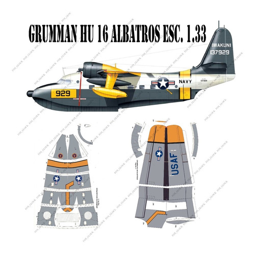 Grumman Hu 16 Albatros Esc. 1.33 Papercraft