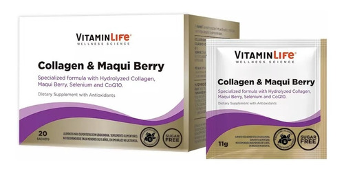 Suplemento en polvo VitaminLife  Wellness Science Collagen & Maqui Berry colágeno / maqui (antioxidante)