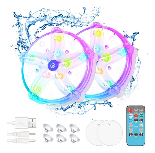 Luces Flotantes Recargables Para Piscina Con Control Remoto,