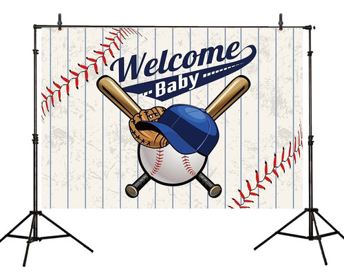 Riyidecor Telón De Bienvenida De Béisbol Para Baby Shower De