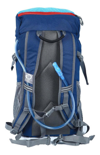 Mochila Camping 35 Litros, Color Celeste Diseño de la tela Diamond Ripstop