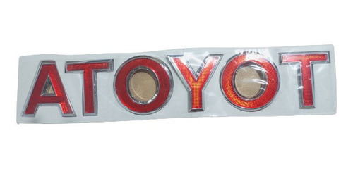 Emblema Palabra Toyota Reflectivo 37cm Por 6cm 