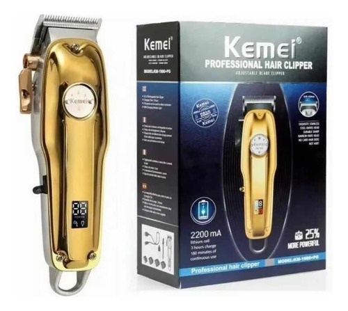 Maquina Cortar Pelo Kemei Recargable Inalámbrica Km-1986+pg
