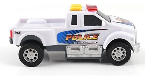 Camioneta De Policía De Juguete Con Luz Sonido Mighty Fleet Color Blanco