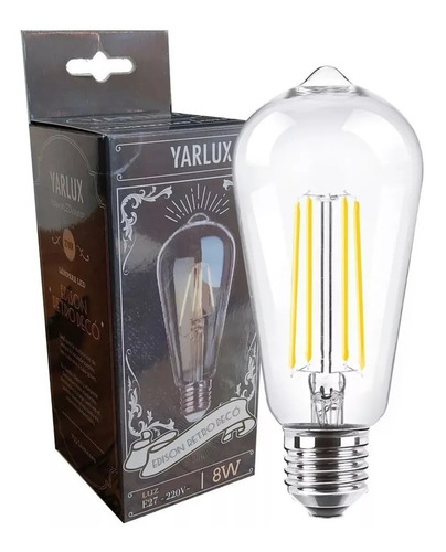 Lampara Led Vintage Filamento 8w Luz Fria E27 Dimerizable 