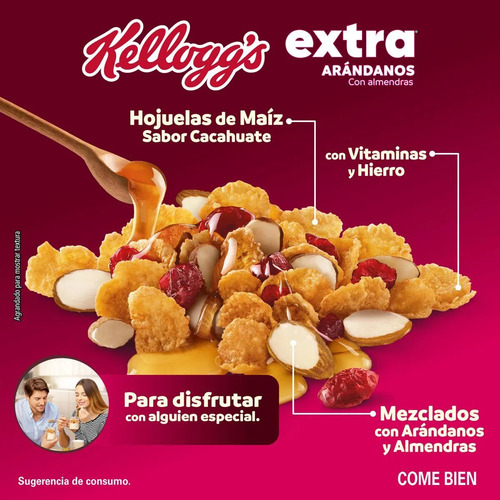 3 Cereal Kellogg's Extra Sabor Arándanos Con Almendras 420g