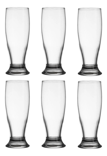 Juego de vasos de cerveza Nadir Munich Bar, 300 ml, 6 unidades, color transparente