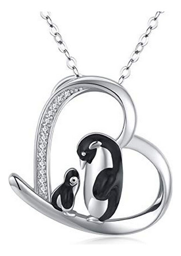 Collar - Penguin Necklace For Women Family Necklace 925 Ster