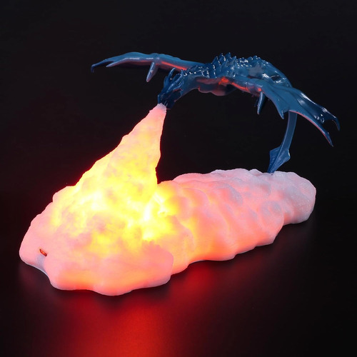 Lámpara De Dragón De Fuego, Luz Nocturna Impresa En 3d, Luz