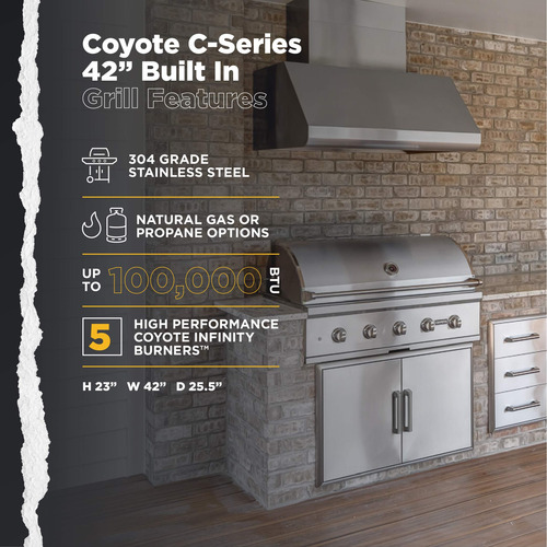 Coyote C-series 42-inch 5-burner Built-in Propane Gas Grill