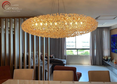 Lustre De Cristal Base Cobre Zeppelin Salas De Estar