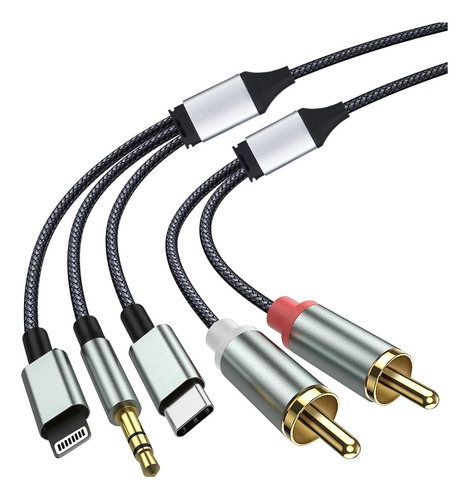 Lightning To Rca Stereo Cable, Con Un Adaptador De División