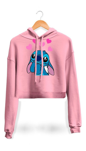 Hoodie Crop Top Stitch Corazones