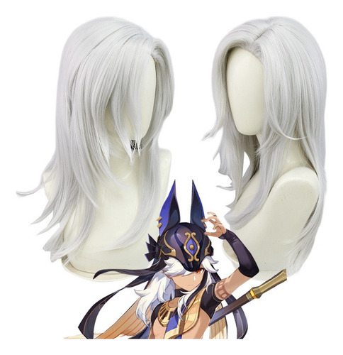 Genshin Impact Cyno Cosplay Peluca Largo Pelo 60cm