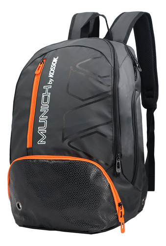 Mochila Tenis Raqueta Y Natacion Atenas Kossok Color Negro/naranja