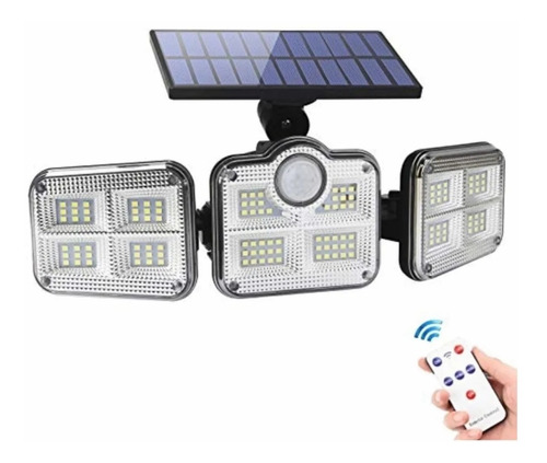 Foco Solar Triple Cabezal Con Sensor De Movimientos