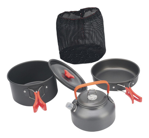 Juego De Cocción Para Acampar Kit De Cocina Mango Naranja