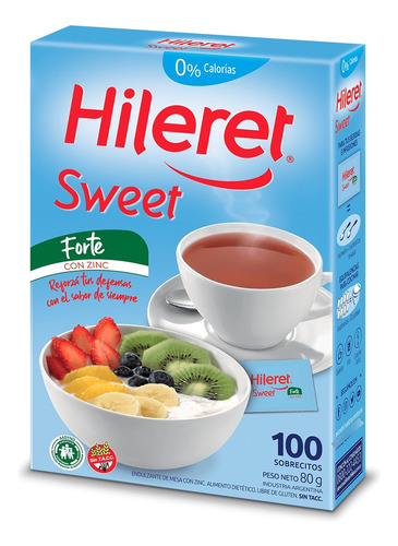 Pack X3 Edulcorante Hileret Sweet Azucar Light 100 Sobres
