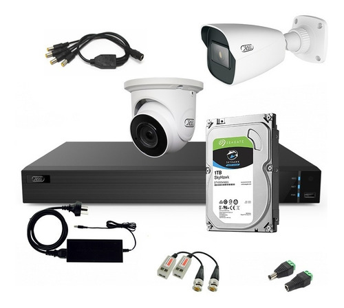 Kit 2 Cámaras X-28 Seguridad 1080p Dvr 4 Ch Disco 1 Tb