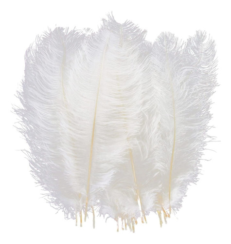 Plumas De Avestruz Blancas Naturales De 12 A 14 Pulgadas Par