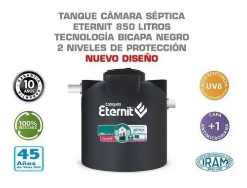 Imagen 3 de 10 de Camara Septica Eternit Bicapa 850 Lt Hasta 6 Tanque Personas