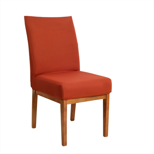06 Capas Cadeira Jantar Malha Gel Com Elástico Estampadas Cor Terracota