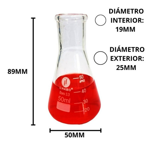 Matraz Erlenmeyer 50 Ml Vidrio Jf Lhabo