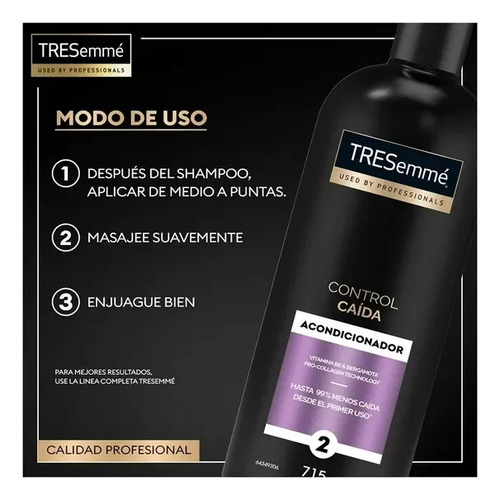 3 Acondicionador Tresemmé Control Caída 715ml